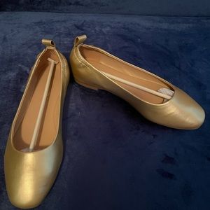 Women's Metallic Gold Ballet Flats